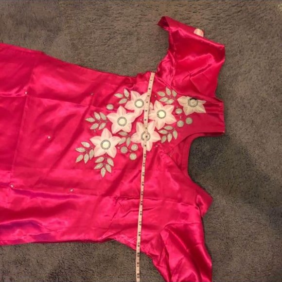 pink and white salwar set - Picture 2 of 7